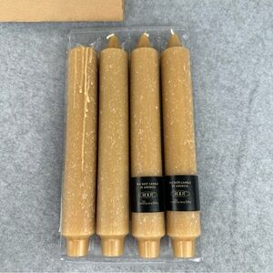 Root Timberline Colonnette Beeswax Tan Dinner Candles 1.25”Wide x9”High Set of 4